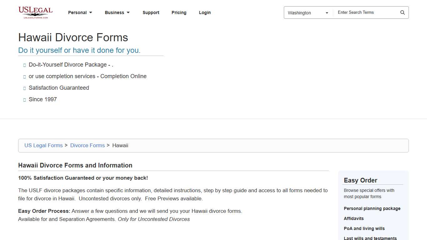 Hawaii Divorce Forms 2026 US Legal Forms
