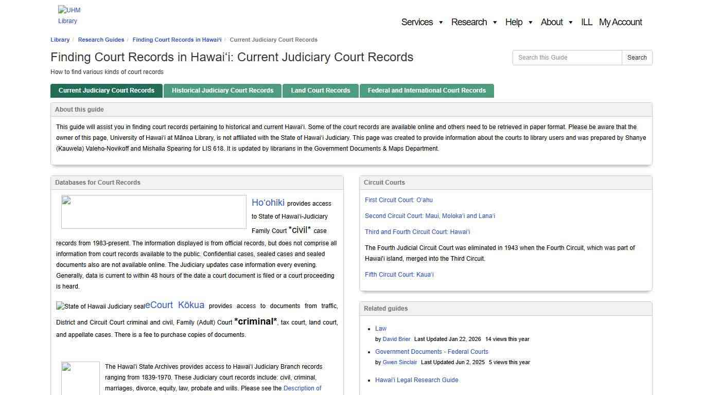 Current Judiciary Court Records - Finding Court Records in Hawai‘i - Research Guides at University of Hawaii at Manoa